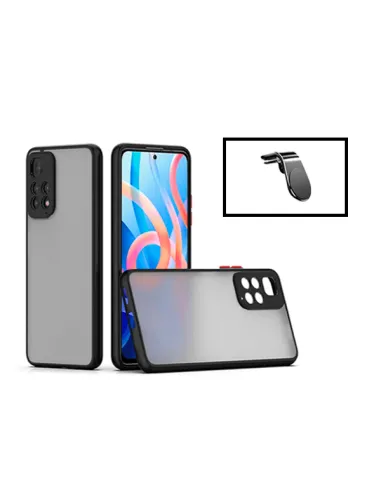 Kit Capa Camera Protection + Suporte Magnético L para Xiaomi Redmi Note 11 Pro - Preto