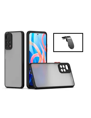 Kit Capa Camera Protection + Suporte Magnético L para Xiaomi Redmi Note 11E Pro - Preto