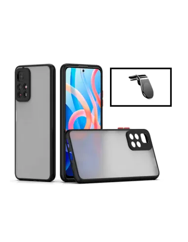 Kit Capa Camera Protection + Suporte Magnético L para Xiaomi Redmi Note 11T 5G - Preto