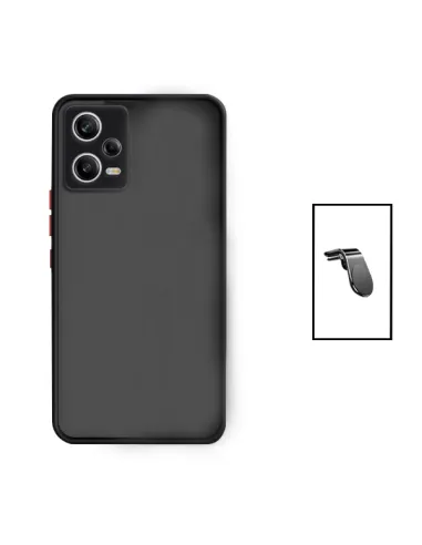 Kit Capa Camera Protection + Suporte Magnético L para Xiaomi Redmi Note 12 Pro - Preto