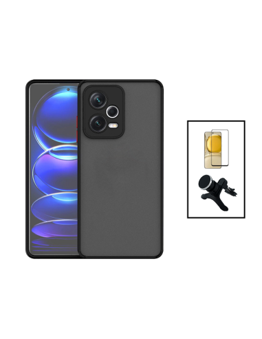 Kit Capa Anti Choque Camera Protection + Película 5D Full Cover + Suporte Magnético Reforçado de Carro para Xiaomi Poco X5 - Pre