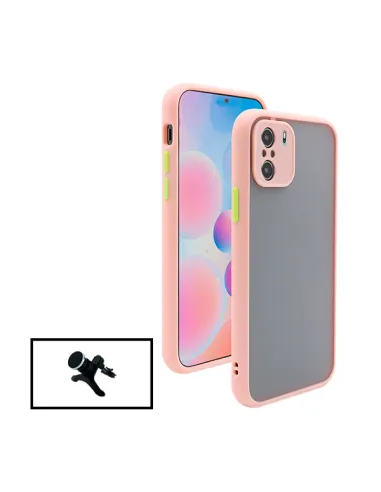 Kit Capa Camera Protection + Suporte Magnético Reforçado para Xiaomi Poco F3 - Rosa