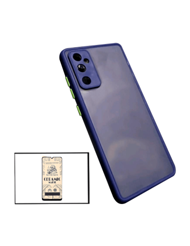 Kit Capa Anti Choque Camera Protection + Película 5D Full Cover para Samsung Galaxy A13 - Azul