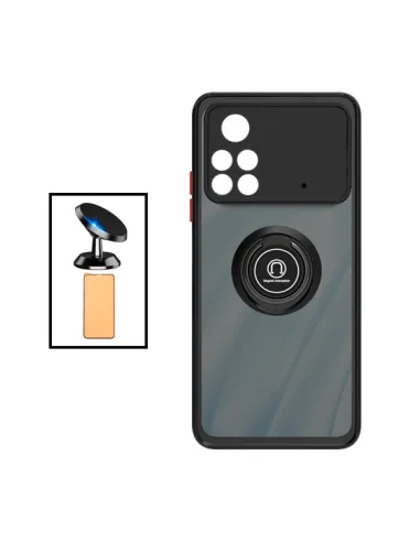 Kit Capa Camera Protection + Película CeramicGlass + Suporte Magnético para Xiaomi Poco X4 Pro 5G - Preto