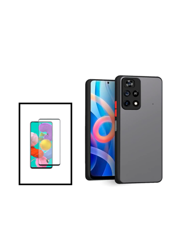 Kit Capa Anti Choque Camera Protection + Película 5D Full Cover para Xiaomi Poco X4 Pro 5G - Preto