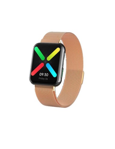 Bracelete Milanese Loop Fecho Magnético para Oppo Watch 41mm - Rosa Ouro