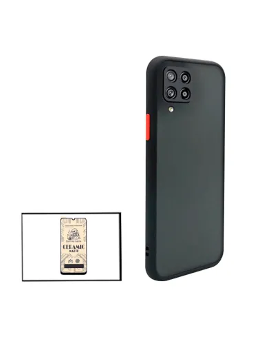 Kit Capa Camera Protection + Película CeramicGlass para Samsung Galaxy A12 - Preto