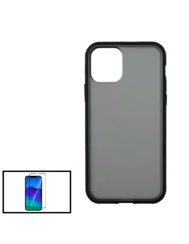 Kit Capa Anti Choque Protection Fumê + Vidro Premium Full Cover para iPhone 13 - Preto