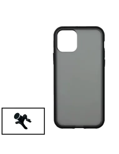 Kit Capa Anti Choque Protection Fumê + Suporte Magnético Reforçado para iPhone 13 - Preto