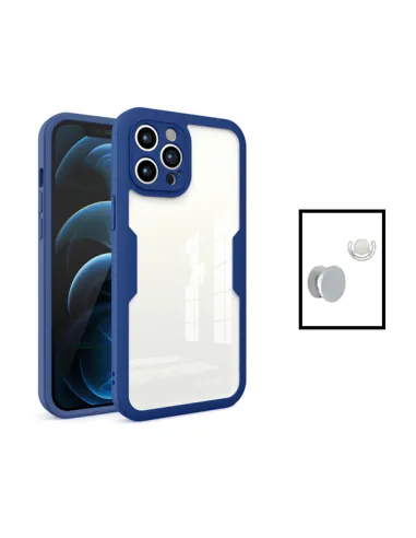 Kit Capa Anti-Crash 360 Protection + 1 GripHolder + 1 Suporte para Apple iPhone 14 - Azul Escuro