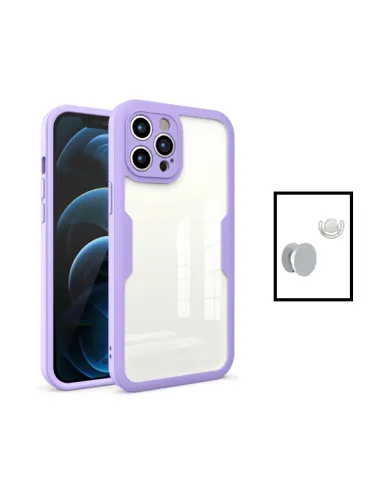 Kit Capa Anti-Crash 360 Protection + 1 GripHolder + 1 Suporte para Apple iPhone 14 - Roxo