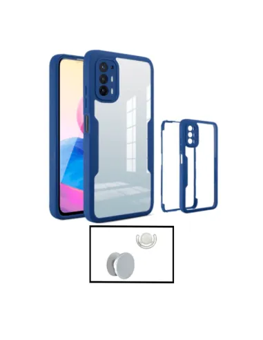 Kit Capa Anti-Crash 360 Protection + 1 GripHolder + 1 Suporte para Oppo A94 5G - Azul Escuro