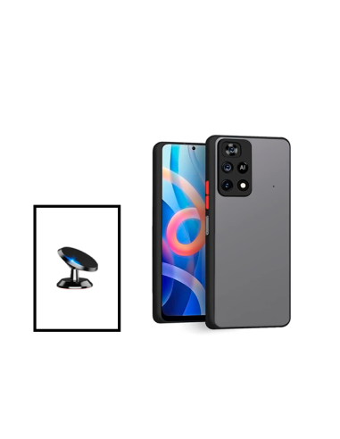 Kit Capa Anti Choque Camera Protection + Suporte Magnético de Carro para Xiaomi Poco M4 Pro - Preto