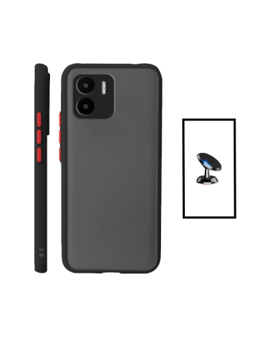 Kit Capa Anti Choque Camera Protection + Suporte Magnético de Carro para Xiaomi Redmi A2 - Preto