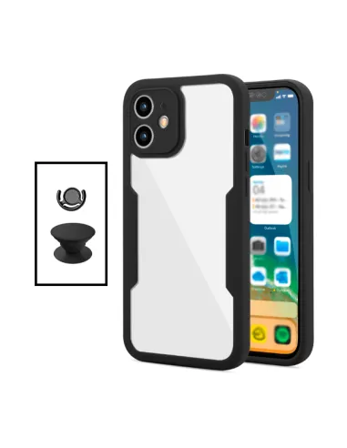 Kit Capa Anti-Crash 360 Protection + 1 GripHolder + 1 Suporte para Apple iPhone 11 - Preto