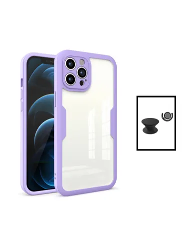 Kit Capa Anti-Crash 360 Protection + 1 GripHolder + 1 Suporte para Apple iPhone 14 - Roxo