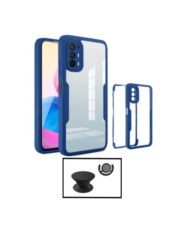 Kit Capa Anti-Crash 360 Protection + 1 GripHolder + 1 Suporte para Oppo A94 5G - Azul Escuro