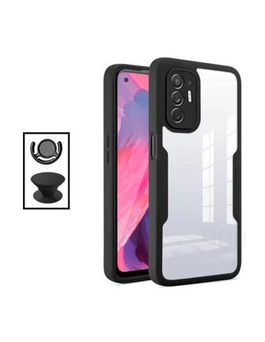 Kit Capa Anti-Crash 360 Protection + 1 GripHolder + 1 Suporte para Oppo F19 Pro+ 5G - Preto