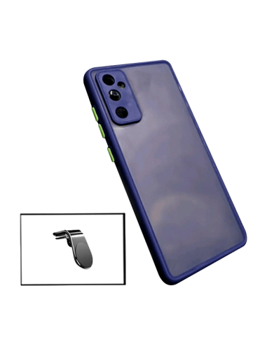 Kit Capa Anti Choque Camera Protection + Suporte Magnético L Safe Driving Carro para Samsung Galaxy A13 - Azul