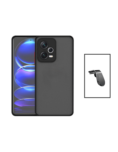 Kit Capa Anti Choque Camera Protection + Suporte Magnético L Safe Driving Carro para Xiaomi Poco X5 - Preto