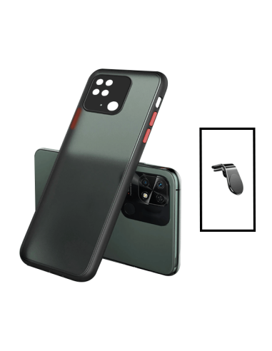 Kit Capa Anti Choque Camera Protection + Suporte Magnético L Safe Driving Carro para Xiaomi Redmi 10C - Preto