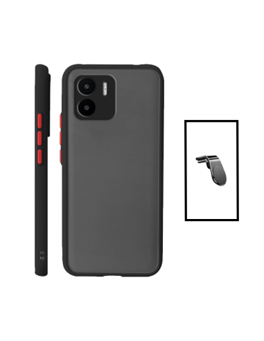 Kit Capa Anti Choque Camera Protection + Suporte Magnético L Safe Driving Carro para Xiaomi Redmi A1 - Preto