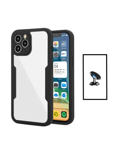 Kit Capa Anti-Crash 360 Protection + Suporte Magnético para Apple iPhone 14 Plus - Preto