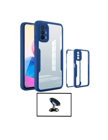 Kit Capa Anti-Crash 360 Protection + Suporte Magnético para Oppo A94 5G - Azul Escuro