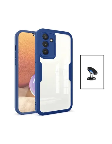 Kit Capa Anti-Crash 360 Protection + Suporte Magnético para Samsung Galaxy A04s - Azul Escuro