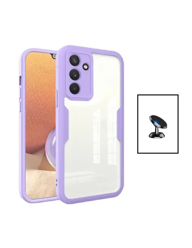 Kit Capa Anti-Crash 360 Protection + Suporte Magnético para Samsung Galaxy A04s - Roxo