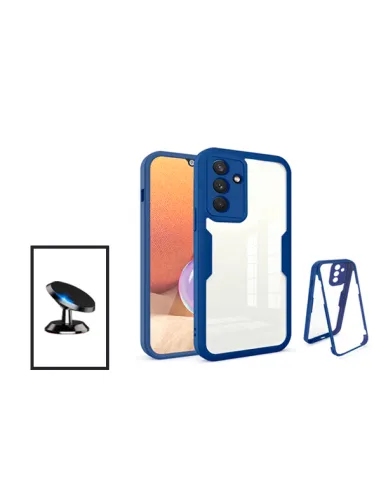 Kit Capa Anti-Crash 360 Protection + Suporte Magnético para Samsung Galaxy M52 5G - Azul Escuro