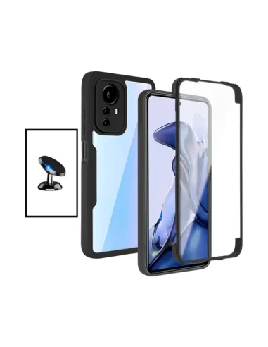 Kit Capa Anti-Crash 360 Protection + Suporte Magnético para Xiaomi 12 Lite - Preto