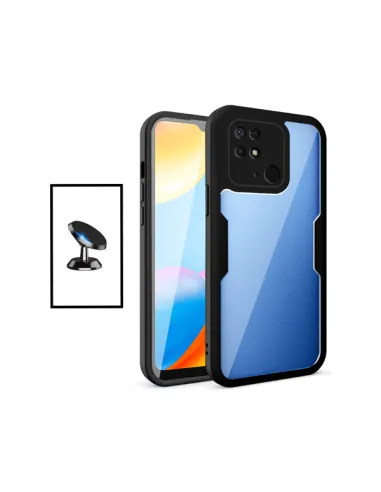 Kit Capa Anti-Crash 360 Protection + Suporte Magnético para Xiaomi Redmi 9C - Preto