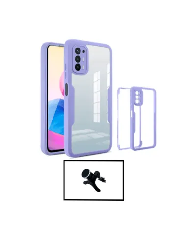 Kit Capa Anti-Crash 360 Protection + Suporte Magnético Reforçado para Oppo A94 5G - Lilás