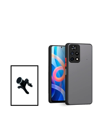 Kit Capa Anti Choque Camera Protection + Suporte Magnético Reforçado de Carro para Xiaomi Poco M4 Pro - Preto