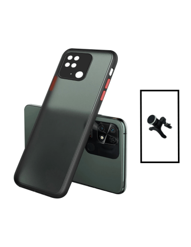 Kit Capa Anti Choque Camera Protection + Suporte Magnético Reforçado de Carro para Xiaomi Redmi 10C - Preto