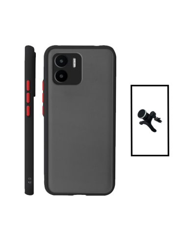 Kit Capa Anti Choque Camera Protection + Suporte Magnético Reforçado de Carro para Xiaomi Redmi A1 - Preto