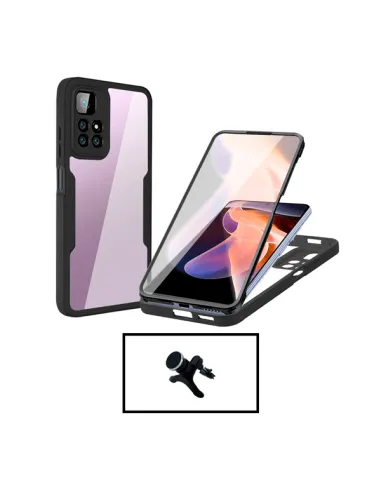 Kit Capa Anti-Crash 360 Protection + Suporte Magnético Reforçado para Xiaomi 11i HyperCharge - Preto