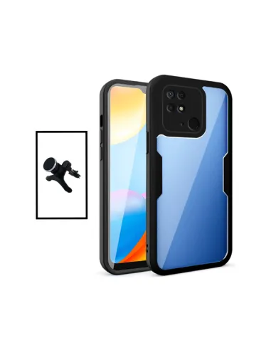 Kit Capa Anti-Crash 360 Protection + Suporte Magnético Reforçado para Xiaomi Redmi 9C - Preto