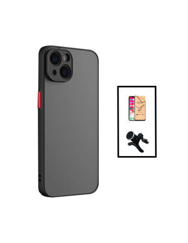 Kit Capa Anti Choque Camera Protection + Vidro Temperado CeramicGlass + Suporte Magnético Reforçado de Carro para Apple iPhone 1