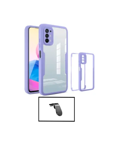 Kit Capa Anti-Crash 360 Protection + Suporte Magnético L para Oppo A94 5G - Lilás