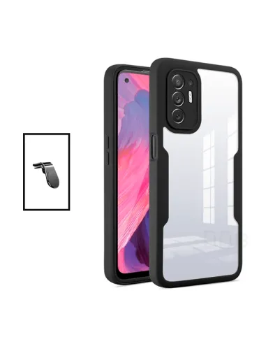 Kit Capa Anti-Crash 360 Protection + Suporte Magnético L para Oppo F19 Pro+ 5G - Preto