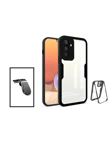 Kit Capa Anti-Crash 360 Protection + Suporte Magnético L para Samsung Galaxy A13 5G - Preto