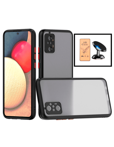 Kit Capa Anti Choque Camera Protection + Vidro Temperado CeramicGlass Full Cover + Suporte Magnético de Carro para Xiaomi Redmi 