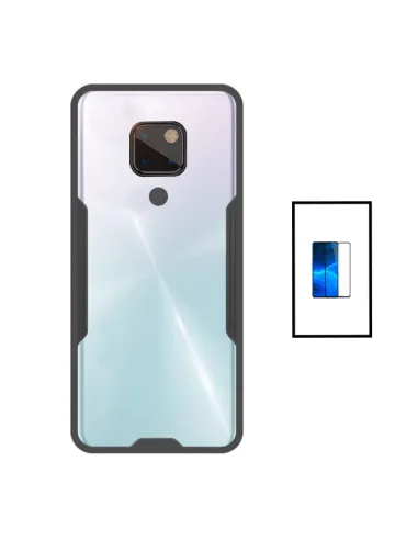 Kit Capa Clear Armor + Vidro Premium Full Cover para Huawei Mate 20X 5G - Transparente/Preto