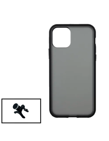 Kit Capa Anti Choque Protection Fumê + Suporte Magnético Reforçado de Carro para iPhone 13 - Preto