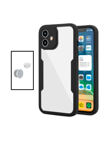 Kit Capa Anti-Crash 360 Protection + 1 GripHolder + 1 Suporte GripHolder Branco para Apple iPhone 11 - Preto