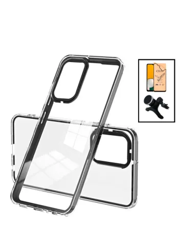 Kit Capa Doble Airbag + CeramicGlass Full Cover + Suporte Magnético Reforçado para Samsung Galaxy A13 5G - Transparente