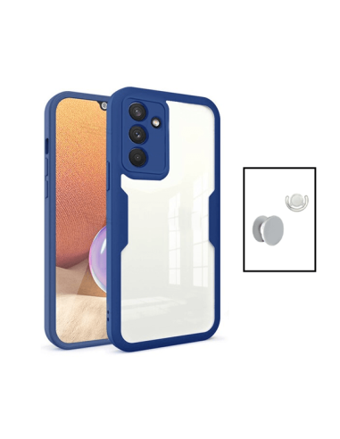 Kit Capa Anti-Crash 360 Protection + 1 GripHolder + 1 Suporte GripHolder Branco para Samsung Galaxy A04s - Azul Escuro