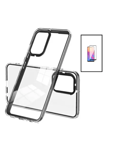 Kit Capa Doble Airbag + Vidro Full Cover Premium para Samsung Galaxy A04s - Transparente